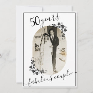 Convite Elegante Aniversário de Qualquer Ano Imagem 50º