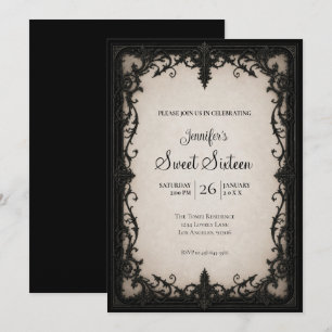 Convite Elegante Aniversário Vintage Sweet 16