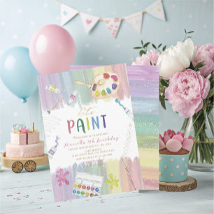 Convite Elegante Aquarela 5º Aniversário Vamos Pintar Par