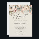 Convite Elegante aquarela boho floral Sweet 16 anos<br><div class="desc">Elegante aquarela boho floral Sweet 16 aniversários. Entre em contato comigo se precisar de itens adicionais.</div>