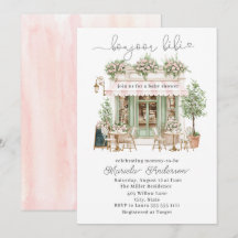 Elegante Aquarela bonjoor bebe  Chá de Bebê