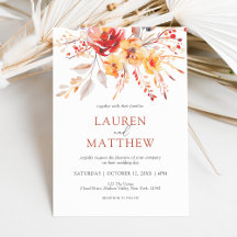 Elegante Aquarela Casamento outono Floral de Flor 