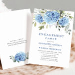 Convite Elegante Aquarela FESTA DE NOIVADO Azul Hydrangea<br><div class="desc">Para mais personalização,  clique no link "personalizar mais" e use nossa ferramenta design para modificar esse modelo. Se precisar de ajuda ou itens correspondentes,  entre em contato comigo.</div>