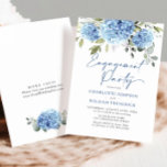 Convite Elegante Aquarela FESTA DE NOIVADO Azul Hydrangea<br><div class="desc">Para mais personalização,  clique no link "personalizar mais" e use nossa ferramenta design para modificar esse modelo. Se precisar de ajuda ou itens correspondentes,  entre em contato comigo.</div>