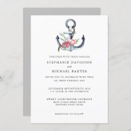 Convite Elegante Aquarela Náutica