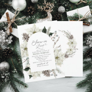 Convite Elegante Aquarela Neve em Chá de panela de Amor