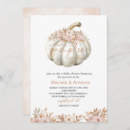 Convite Elegante Aquarela um doce abóbora Bebê Sh