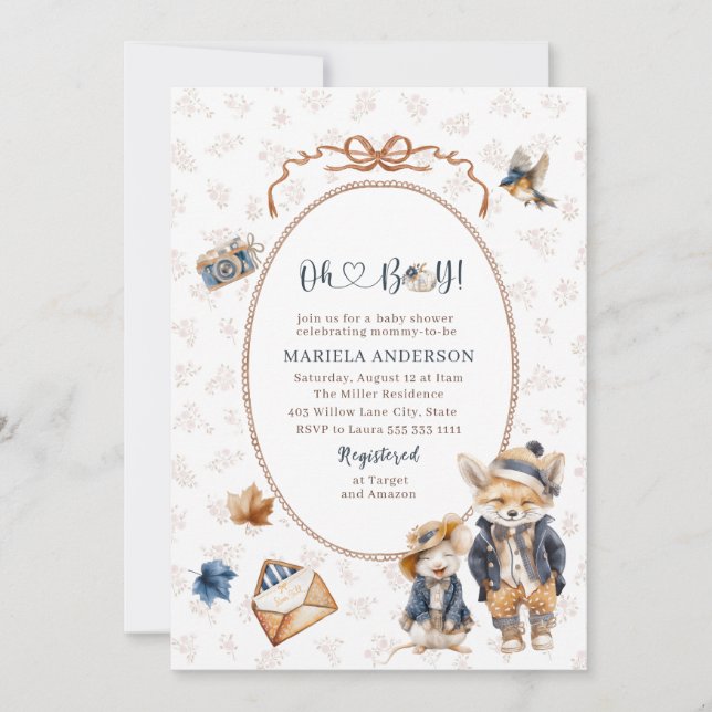 Convite Elegante Aquarela Um pequeno abóbora, oh garoto (Frente)