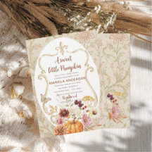 Elegante Aquarela Uma pequena abóbora doce boho  B