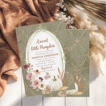 Elegante Aquarela Uma pequena abóbora doce boho  B
