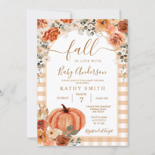 Convite Elegante Arch Boho Cai Floral Em Chá de fraldas De