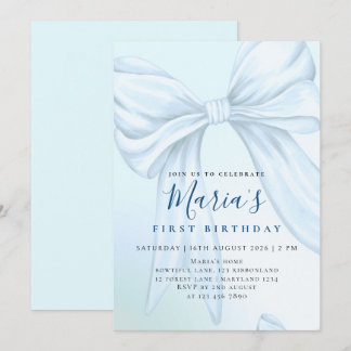 Convite Elegante Arco Azul Céu Personalizado para Primeiro