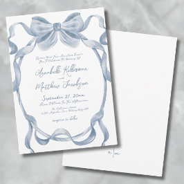 Convite Elegante Arco de Casamento Azul Empoeirado Vintage