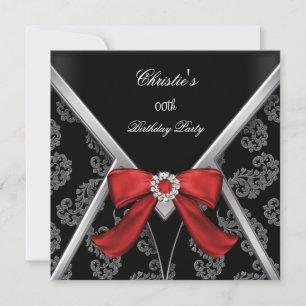 Convite Elegante Arco de Damasco Vermelho e Preto para Fes