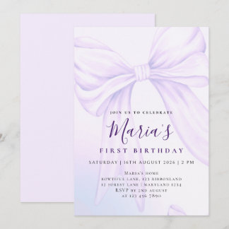 Convite Elegante Arco de Lavanda Personalizado para Primei