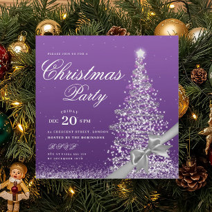 Convite Elegante Arco de Natal de Inverno Roxo