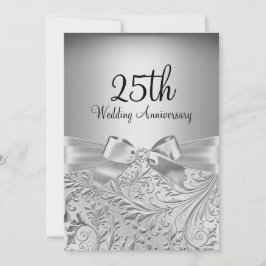 Convite Elegante Arco de Prata com Redemoinho Floral de 25