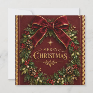 Convite Elegante Arco de Veludo Natal, Luxo Botânico