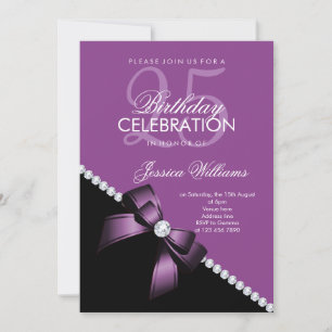 Convite Elegante Arco Diamante, Violet & Black Birth