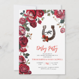 Convite Elegante Arco Floral Kentucky Derby Vestido de Noi