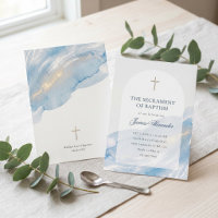 Elegante Arco Minimalista em Aquarela Azul Poeiren