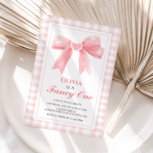 Convite Elegante Arco Rosa Fancy One Coquette 1º aniversár