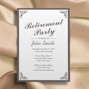 Convite Elegante Art Deco Border Retirement Party