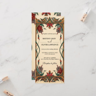 Convite Elegante Art Nouveau Mucha vintage Floral Casament