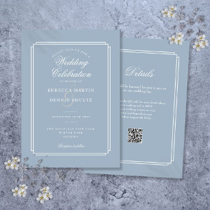 Convite Elegante Arte Deco de Casamento com Código QR em A