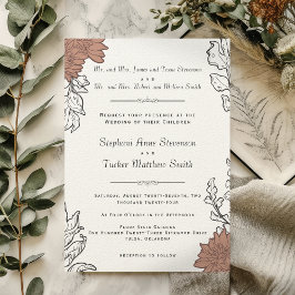 Convite Elegante Arte Floral Art Nouveau Casamento Formal