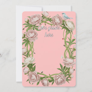 Convite Elegante Arte Floral Peony Grace
