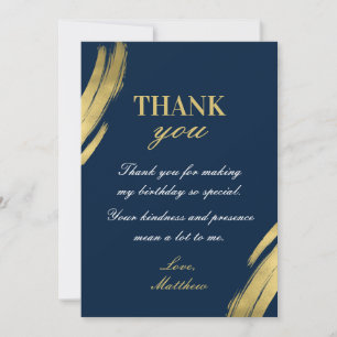 Convite Elegante Azul Marinho Dourado Chic Aniversário