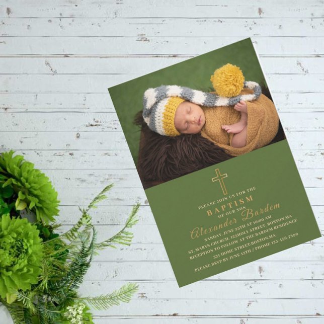 Convite Elegante Baptismo Foto personalizada de eventos re (Criador carregado)