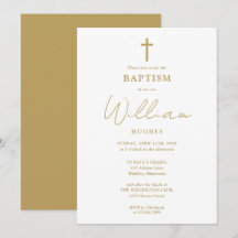 Elegante Batismo Minimalista de Ouro