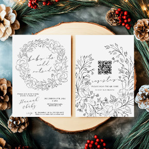 Convite Elegante Bebê é frio fora do Chá Código QR