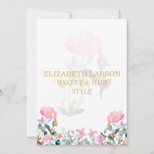 Convite Elegante Beleza Floral Listrada Artista Cabelo e M