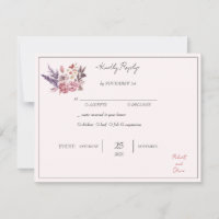 "Elegante Bênção Floral RSVP - Robert & Olivia