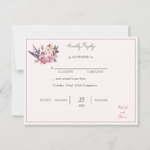 Convite "Elegante Bênção Floral RSVP - Robert & Olivia