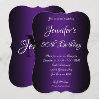 Elegante Black and Royal Purple Ombre 50º Aniversá