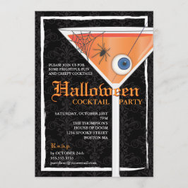 Convite Elegante Black Lace Halloween Cocktail Party