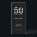 Convite Elegante Black Silver 50º Programa de Aniversário<br><div class="desc">Design de "Programa de Festa de aniversário" elegante com uma tipografia de script sofisticada com texto personalizado.</div>