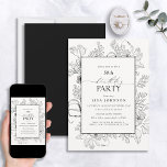 Convite Elegante Black White 50th Birthday Floral Line Art<br><div class="desc">Apresentando o Elegante Black White 50th Birthday Floral Line Art Invitation - a maneira perfeita de fazer sua ocasião especial se destacar. Com um design de arte floral preto-e-branco impressionante que certamente desenhar atenção, este convite irradia elegância de todos os ângulos. E com um estilo moderno de caligrafia escrita à...</div>