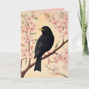 Convite Elegante Blackbird em Blossoms