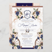 Elegante Blue Barroco Barroco Quinceanera