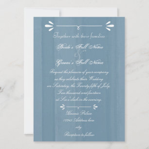 Convite Elegante Blue Watercolor