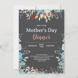 Convite Elegante Blue Wildflower Mint Janto