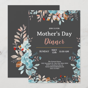 Convite Elegante Blue Wildflower Mint Janto