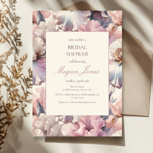 Convite Elegante Blush Floral Classic Formal Chá de panela