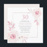 Convite Elegante Blush Floral Frame aniversário de 30 anos<br><div class="desc">Elegante Convite de festas de Frame Floral Floral de Frame Consulte nossa loja para ver muito mais Convites de Casamento e itens correspondentes.</div>