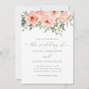 Convite Elegante Blush Peony e Greenery Floral